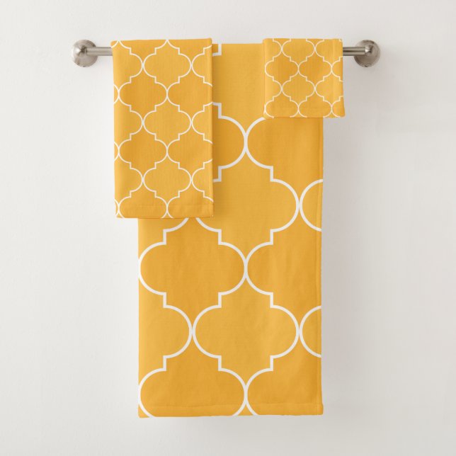 Quatrefoil de treillis marocain orange et blanc (En situation)