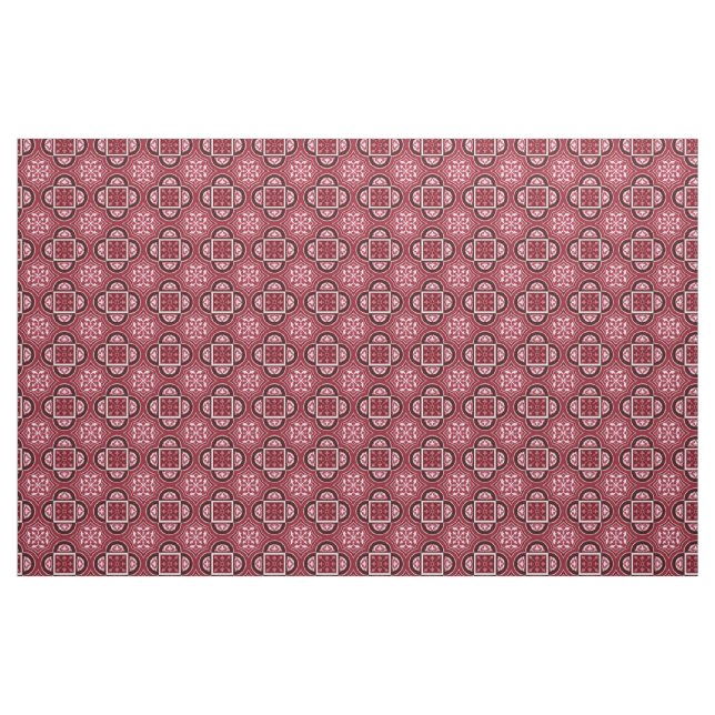 Quatrefoil Marsala tissu rouge (Yard)