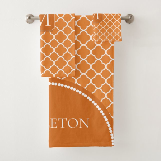 Quatrefoil orange - Monogramme (En situation)