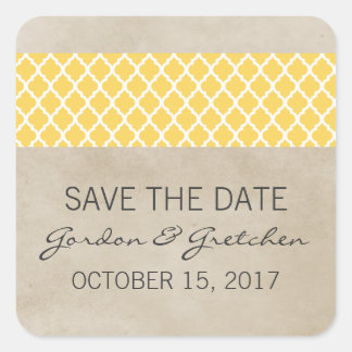Quatrefoil rustique jaune Enregistrer les stickers