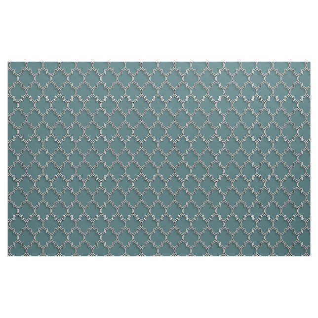 Quatrefoil Turquoise tissu vert (Yard)