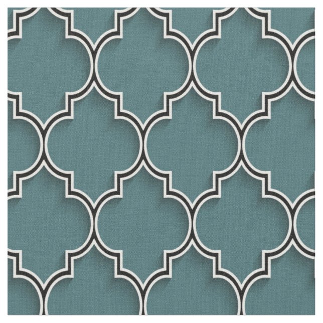 Quatrefoil Turquoise tissu vert (Fermer)