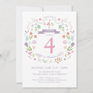 Quatrième, 4e, Invitation d'anniversaire