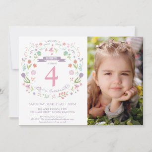 Quatrième, 4e, Invitation d'anniversaire avec phot