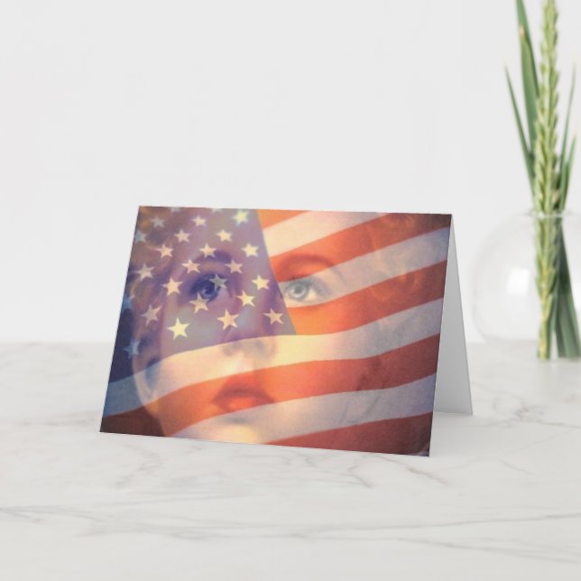 Quatrièmes 4 juillet drapeau et enfant de carte de (Devant)