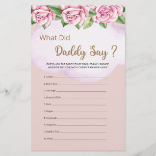 Que Daddy A Dit Teddy Bear Baby shower Girl