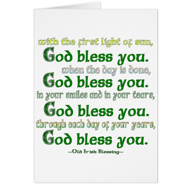 Que Dieu vous bénisse Irish Blessing (Devant)