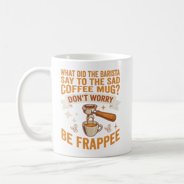 Que dit le barista à la tasse à café triste  (Gauche)
