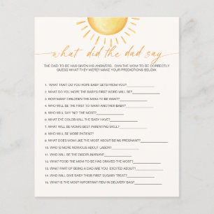 Que dit papa Sunshine Baby Shower Game
