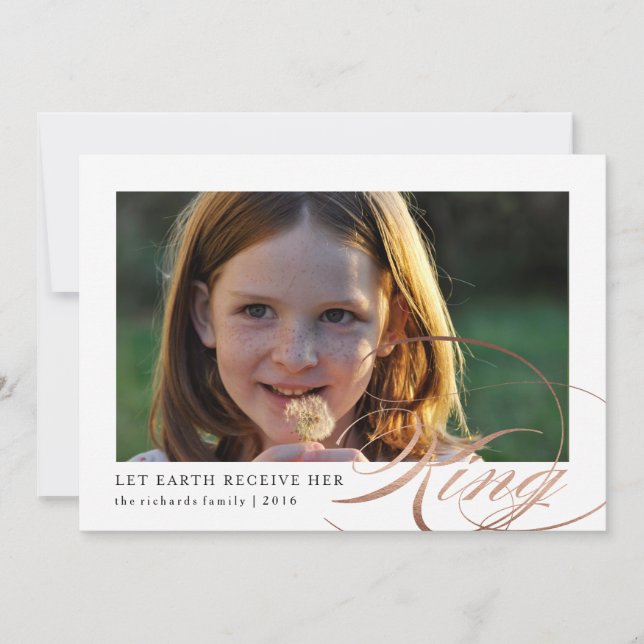 Que la Terre reçoive son roi Carte photo religieux (Devant)