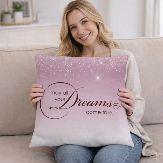 Que Tous Vos Rêves Se Réalisent Coussin Violet Pai (Créateur téléchargé)