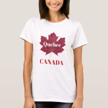 Québec Canada Chemise T-shirt femme Feuille d'érab