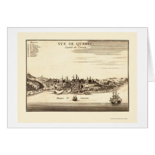 Québec, carte panoramique du Canada - 1755