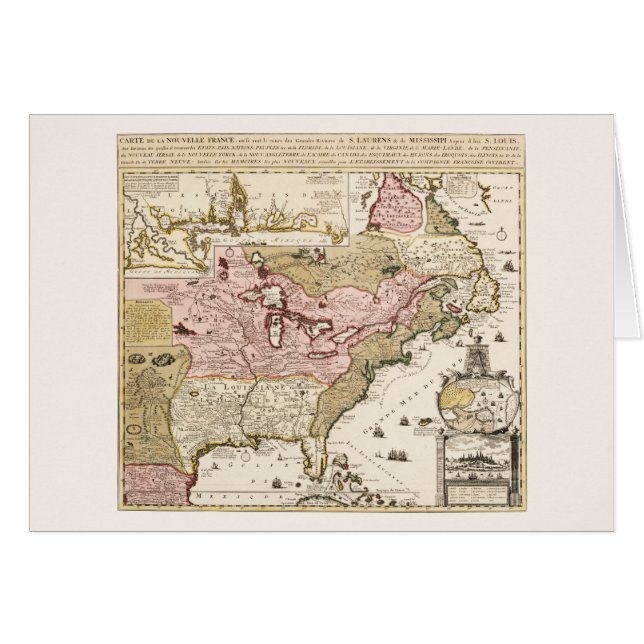 Québec/Nouvelle-France medieval french map America (Devant horizontal)