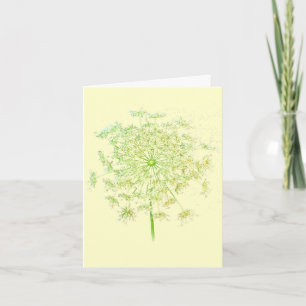 Queen Annes Lace Floral sur cartes à notes jaunes