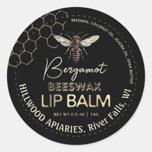 Queen Bee Beeswax Lip Balm Étiquette Honeycomb