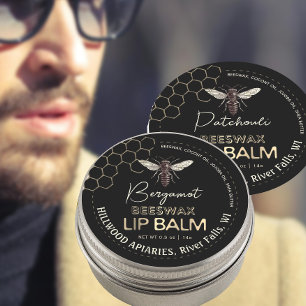 Queen Bee Beeswax Lip Balm Étiquette Honeycomb