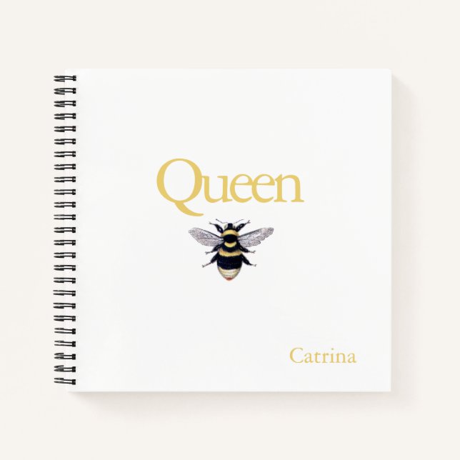 Queen Bee Bumblebee Yellow Black Journal Carnet (Devant)