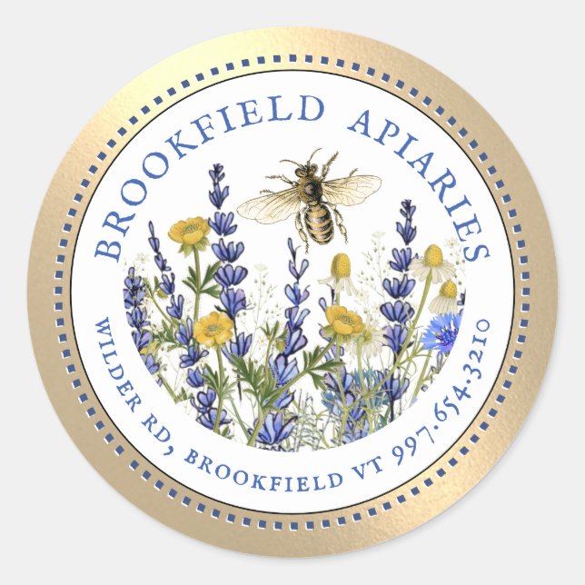 Queen Bee Cottage Garden Apiary Étiquette promotio (Devant)