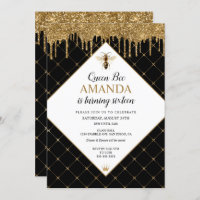 Queen Bee Driving Honey Invitation Anniversaire