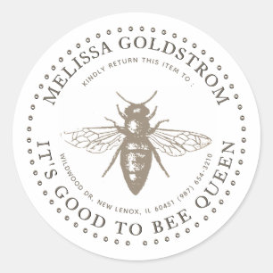 Queen Bee Good to be Queen Property ID Sticker