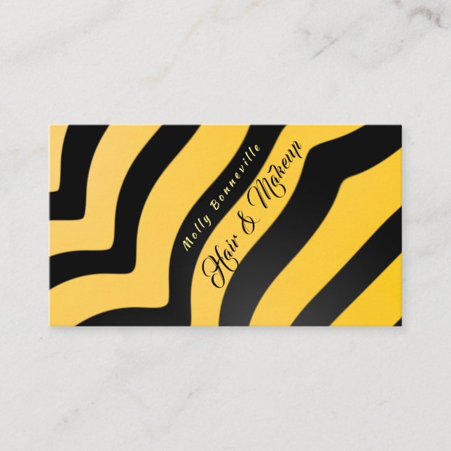 Queen Bee Stripes Carte de visite noir jaune (Devant)