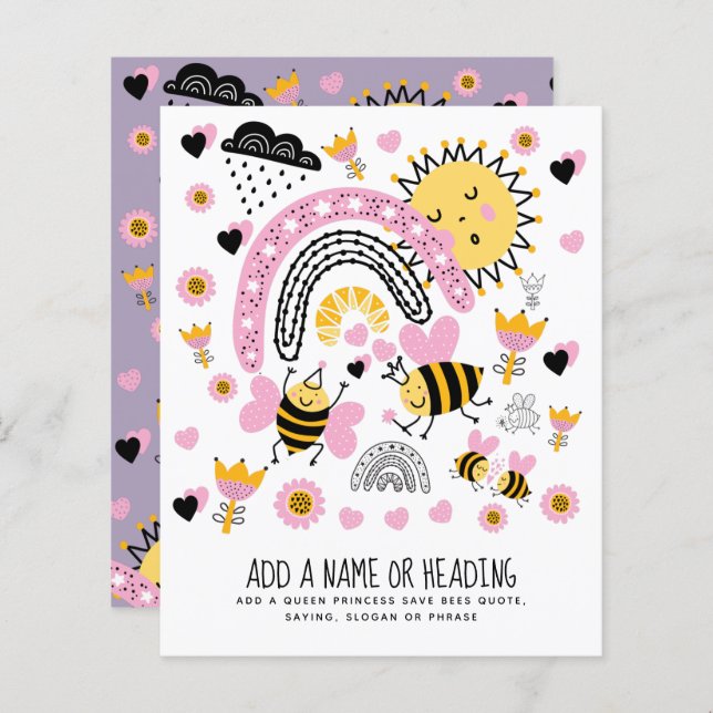 Queen BEES Cute BFF, Baby Girl, Girly Toxits Rose (Devant / Derrière)