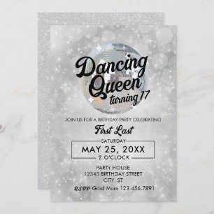 Queen Dancing Turning 17 Fête Invitation