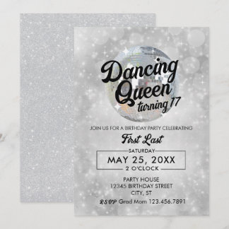 Queen Dancing Turning 17 Fête Invitation