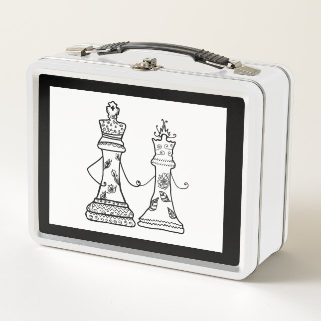 Queen & King Love Chess Metal Lunchbox (Devant)