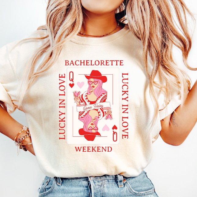 Queen of Hearts Bachelorette Lousy Tshirt personna (queen of hearts bachelorette, funny bachelorette party shirt, lousy t-shirt bachelorette theme, cust)