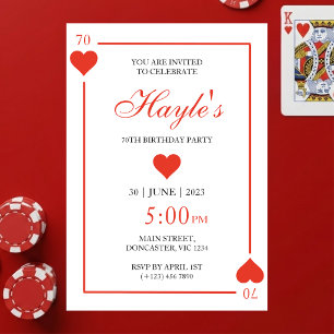 Queen of Hearts Casino Cartes à jouer 70e Annivers
