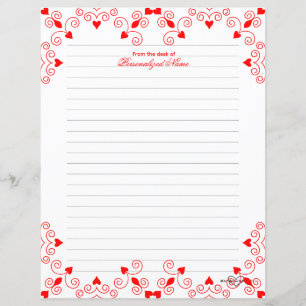 Queen of Hearts - Feuille de papier à liner rouge