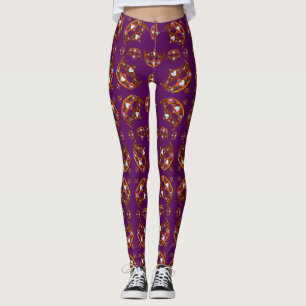 Queen of Hearts Gold Crowns Tiaras leggings violet