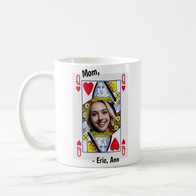 Queen Of Hearts Mom Photo Personalized Coffee Mug (Gauche)