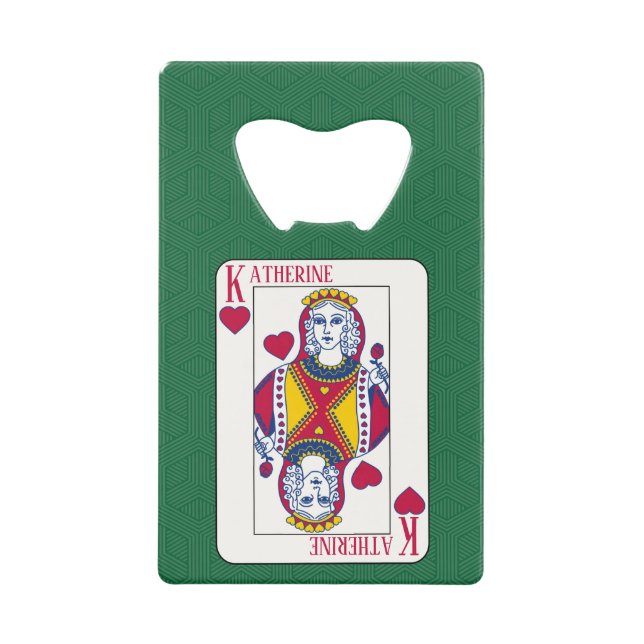 Queen of Hearts Nom personnalisé Carte de jeu (Devant)