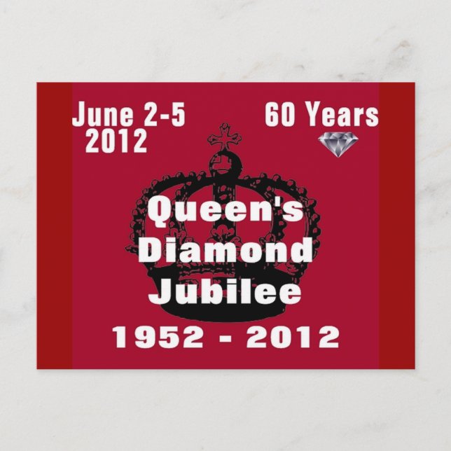 Queens Diamond Jubilee 1952-2012 Carte postale (Devant)