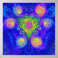 Queens Oasis. affiche imprimé fractal bain à remou