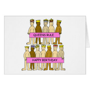 Queens Rule Dessin Hommes Portant Des Couronnes