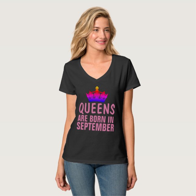 QUEENS SONT NÉS EN T-shirts DE SEPTEMBRE (Devant entier)