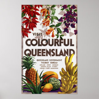 Queensland Australia Vintage Travel Poster