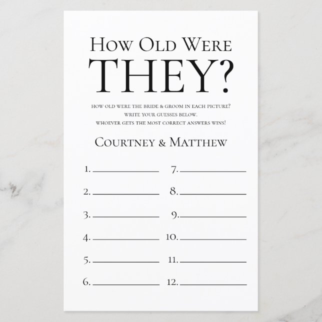 Quel Âge Avaient-Ils À Fête des mariées Jeu (Devant)
