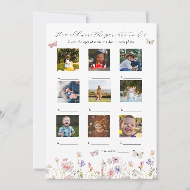 Quel Âge Avaient-Ils Baby shower Carte De Jeu (Devant)