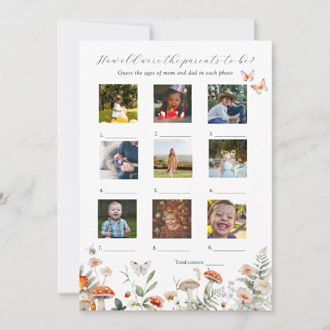 Quel Âge Avaient-Ils Baby shower Carte De Jeu (Devant)