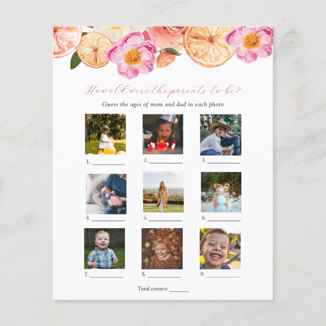 Quel Âge Avaient-Ils Baby shower Jeu (Devant)