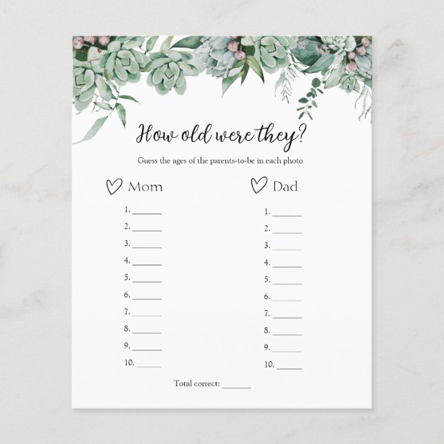 Quel Âge Avaient-Ils Baby shower Jeu (Devant)