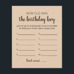 Quel âge avait Birthday boy Birthday Party<br><div class="desc">Achetez ce jeu et profitez d'une haute qualité Quel âge était Anniversaire garçon Jeu pour votre événement! Conception papier Kraft.</div>