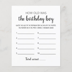 Quel âge avait Birthday boy Birthday Party