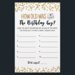 Quel âge avait Birthday boy Birthday Party<br><div class="desc">Achetez ce jeu et profitez d'une haute qualité Quel âge était Anniversaire garçon Jeu pour votre événement! Design Gold Confetti.</div>