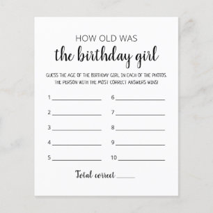 Quel âge avait jeu de fête d'anniversaire de fille